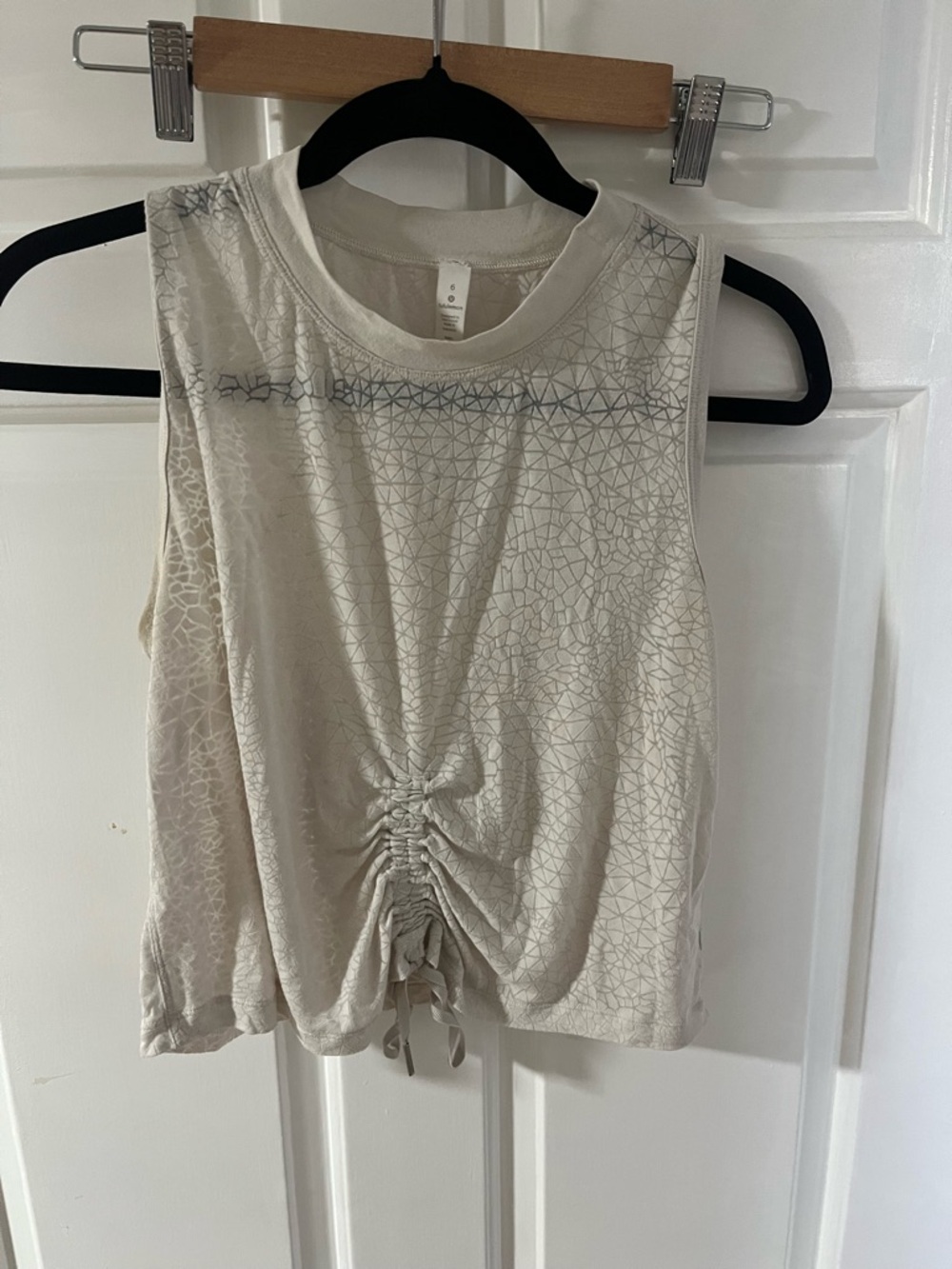 lululemon athletica Cream Ruched Geometric Tank